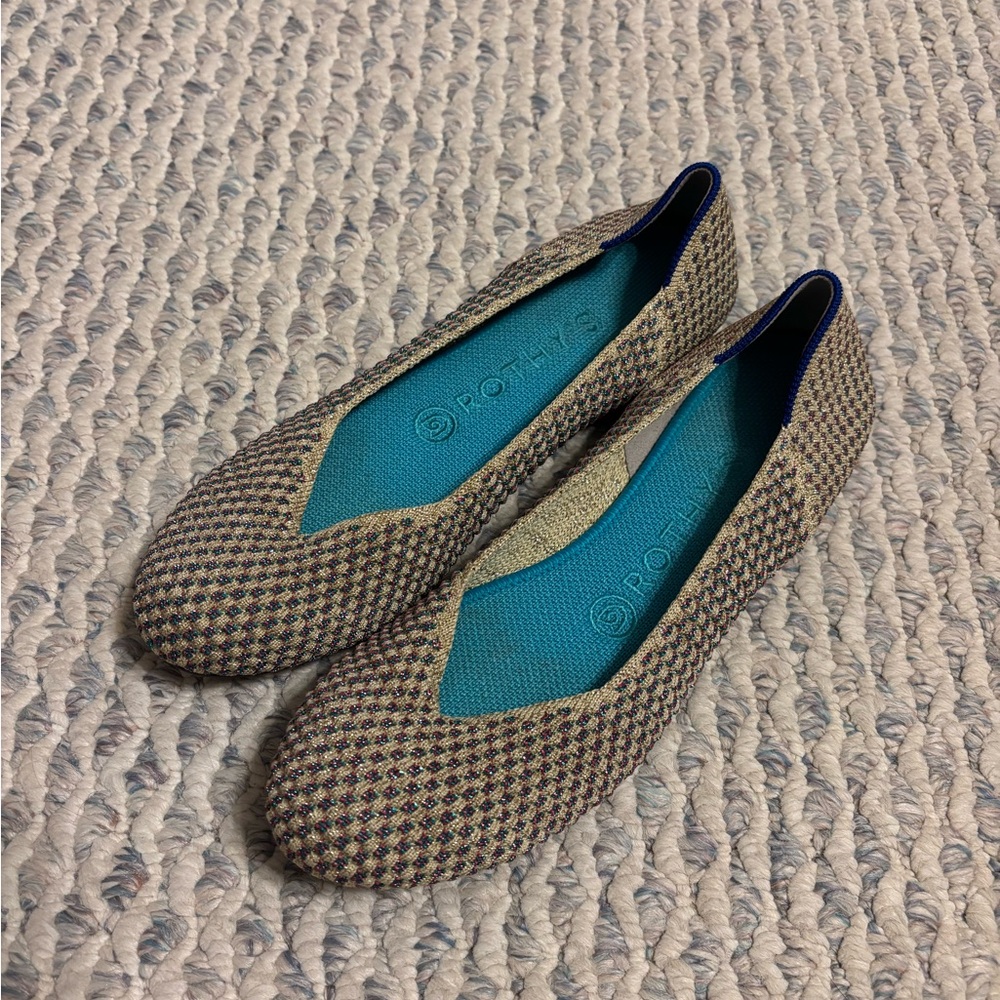 Rothy’s Stylish Women's Round toe Flats in Sparkly glitter